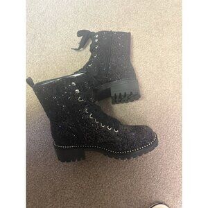 Portland Boot Company Private Black Multiglitter Boots Brand New Size 6 -1/2” W